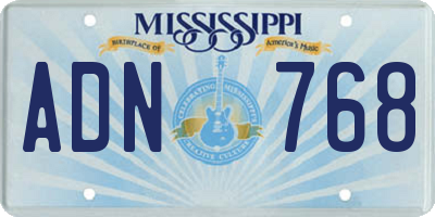 MS license plate ADN768