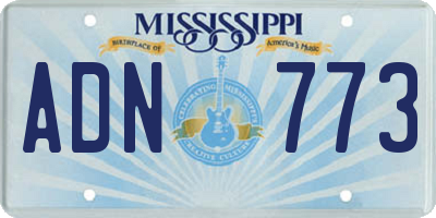 MS license plate ADN773