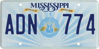 MS license plate ADN774