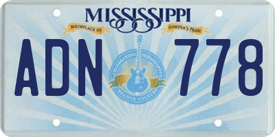 MS license plate ADN778