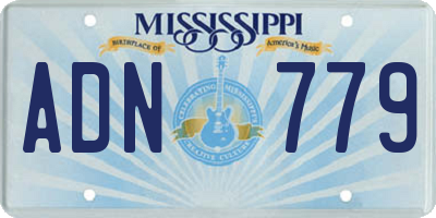 MS license plate ADN779