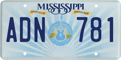 MS license plate ADN781