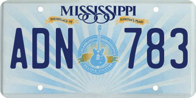 MS license plate ADN783