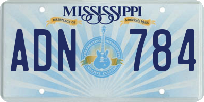 MS license plate ADN784