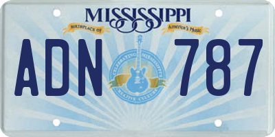 MS license plate ADN787
