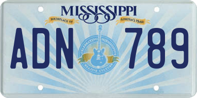 MS license plate ADN789