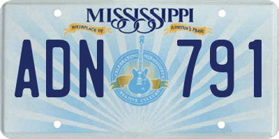 MS license plate ADN791
