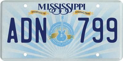 MS license plate ADN799