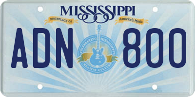 MS license plate ADN800