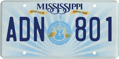 MS license plate ADN801