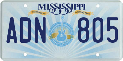 MS license plate ADN805