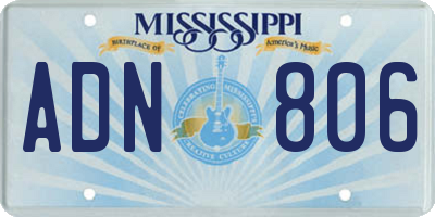 MS license plate ADN806