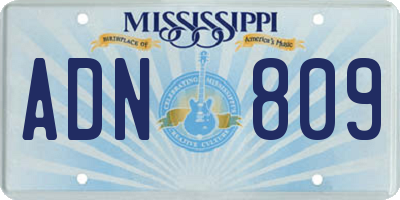 MS license plate ADN809