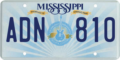 MS license plate ADN810