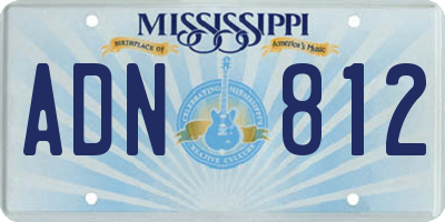 MS license plate ADN812