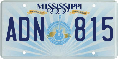 MS license plate ADN815