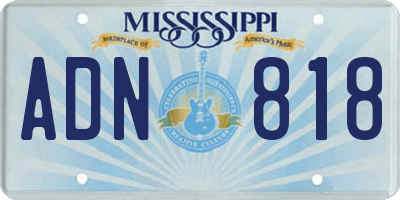MS license plate ADN818