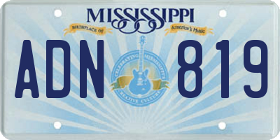 MS license plate ADN819