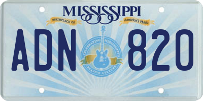 MS license plate ADN820