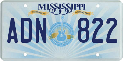 MS license plate ADN822