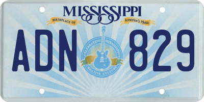 MS license plate ADN829