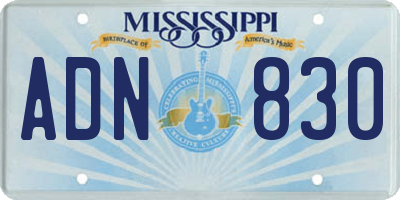 MS license plate ADN830