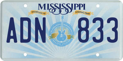 MS license plate ADN833