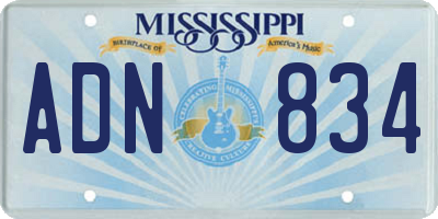 MS license plate ADN834