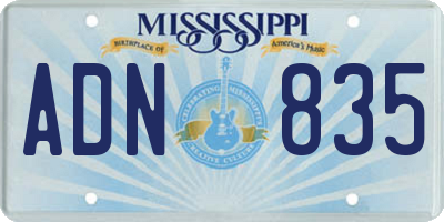 MS license plate ADN835