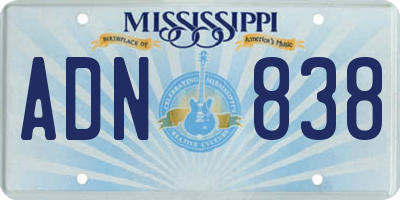 MS license plate ADN838