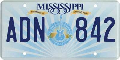 MS license plate ADN842