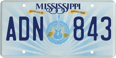 MS license plate ADN843
