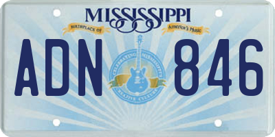 MS license plate ADN846