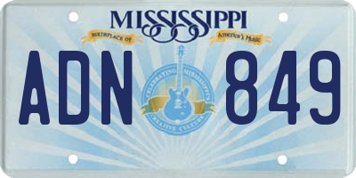 MS license plate ADN849