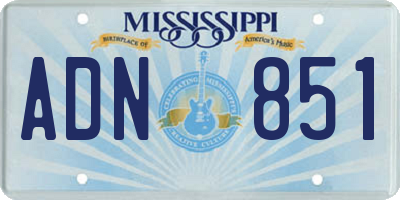 MS license plate ADN851