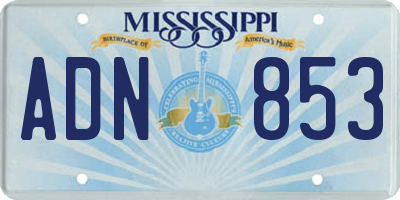 MS license plate ADN853