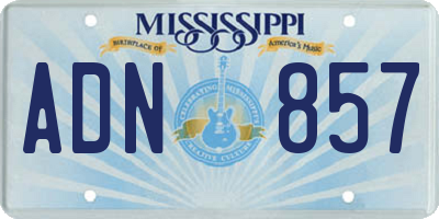 MS license plate ADN857
