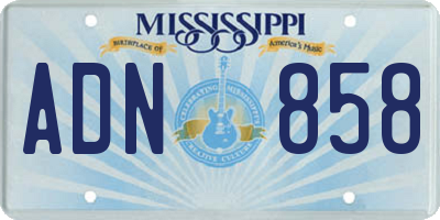 MS license plate ADN858