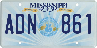 MS license plate ADN861