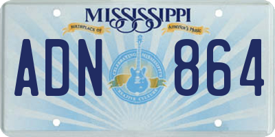 MS license plate ADN864