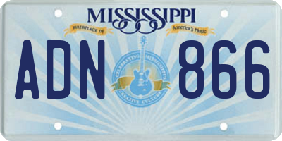 MS license plate ADN866