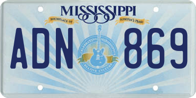 MS license plate ADN869
