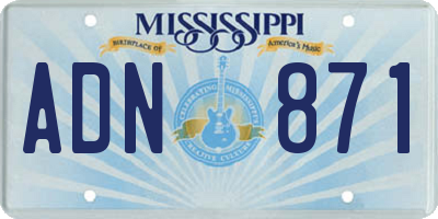 MS license plate ADN871