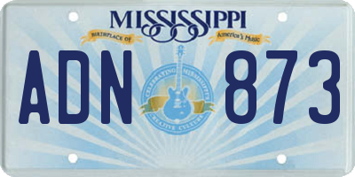 MS license plate ADN873