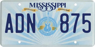MS license plate ADN875
