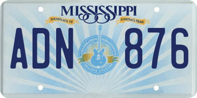 MS license plate ADN876