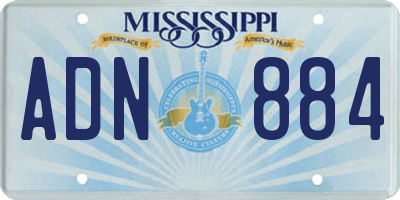 MS license plate ADN884