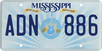 MS license plate ADN886