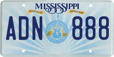 MS license plate ADN888
