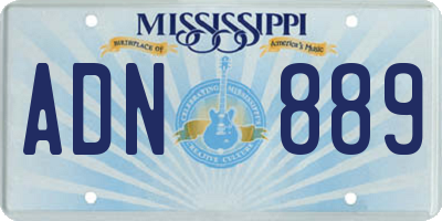 MS license plate ADN889